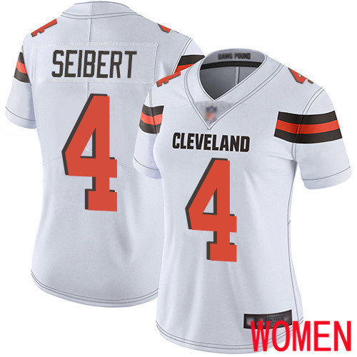 Cleveland Browns Austin Seibert Women White Limited Jersey 4 NFL Football Road Vapor Untouchable